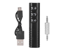 Receptor Bluetooth Portátil Con Clip Para Collar, Conector Aux De 3,5 Mm Para Coche, Llamadas Y Fotos En Hd, Batería De 250 Mah.