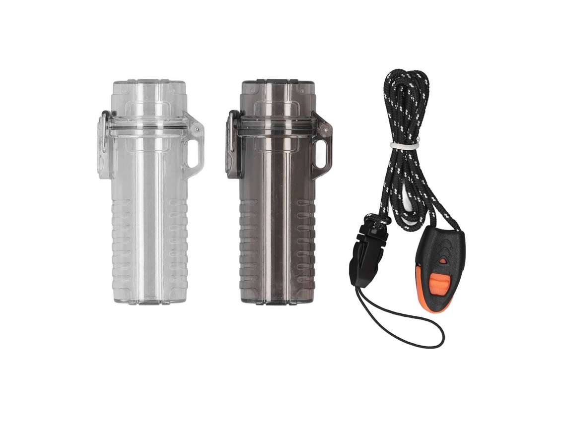Estuche protector para llaves de 2 piezas, impermeable, portátil, para acampar y viajar, blanco y negro