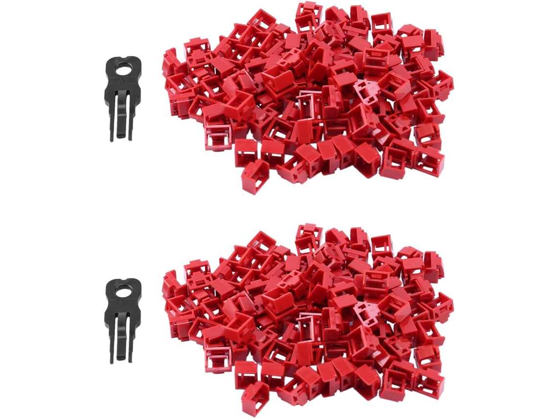 200 Unidades De Concentrador Lan Ethernet Rj45 De La Serie Roja A Prueba De Polvo