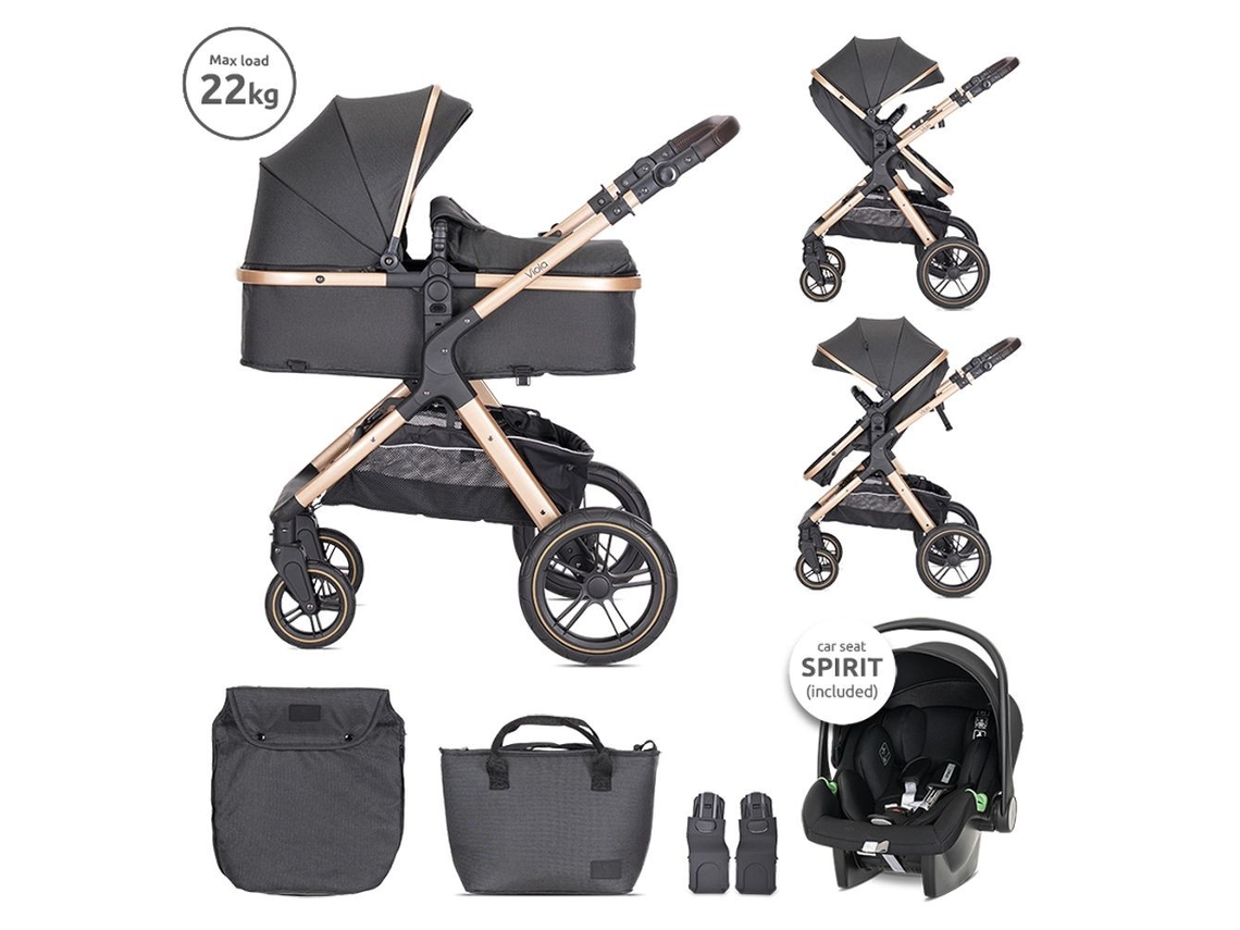 Cochecito convertible Lorelli negro Trio hasta 22 kg