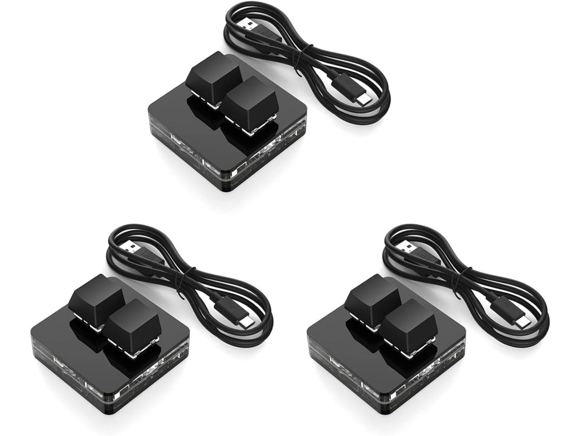 Teclado Mecánico Programable Osu 3x Mini Personalizable De 2 Teclas Rgb Con Macro Para El Trabajo