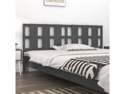 Cabecero De Cama Madera Maciza De Pino Gris 205,5x4x100 Cm
