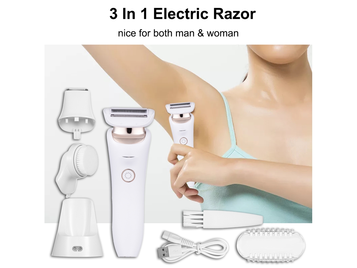 Depiladora recargable 3 en 1 para cuerpo y rostro
