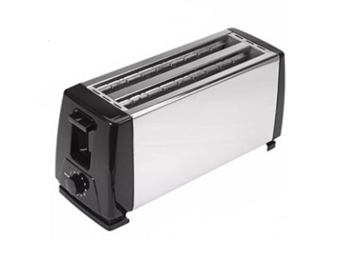 Tostadora larga Sokany Hjt 018s de 1300 W, color negro y gris