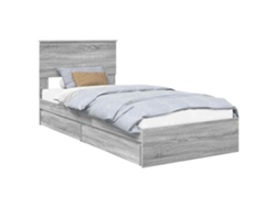 Maison Exclusive - Cama Con Almacenamiento Con Cabecera Gris Sonoma 90 X 190 Cm