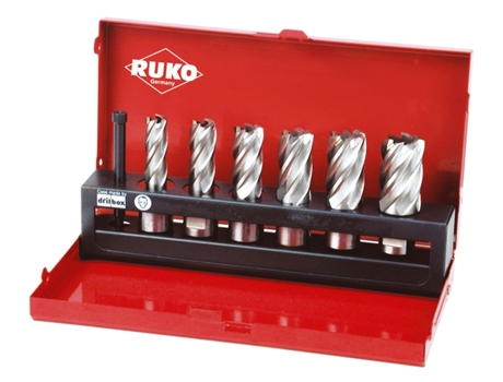RUKO-108820-Juego de 6 brocas huecas HSS vástago Weldon