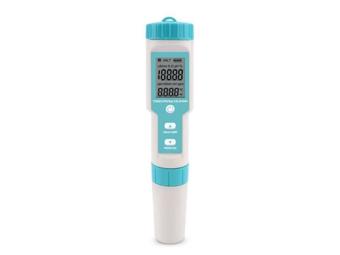 Probador de calidad del agua de bolsillo multiparámetro At28529-7 en 1 Ph Tds Ec Orp Sg Temperatura de salinidad con YWEI