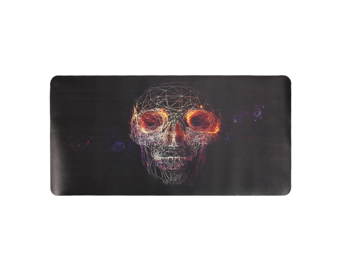 Alfombrilla de ratón grande antideslizante y estable, con estampado de calavera y rosa, accesorios para PC, oficina y hogar Vvjijilly