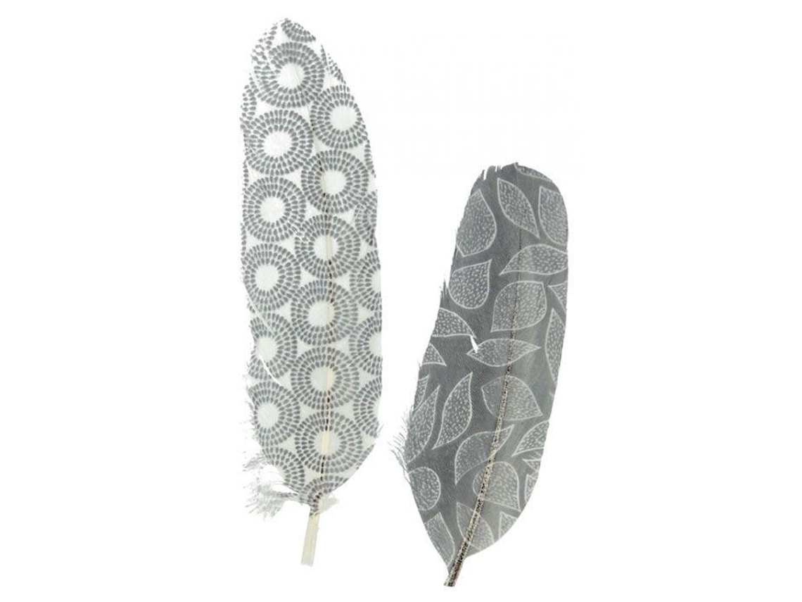 6 plumas con dise?os blancos y negros