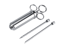 Jeringa de cocina de 60ml con aguja de inyección de acero inoxidable para marinar carnes, asar y condimentar.