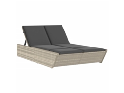 Chaise longue doble con cojines, mimbre, patas gris claro, MAISON EXCLUSIVE (sin dimensiones)