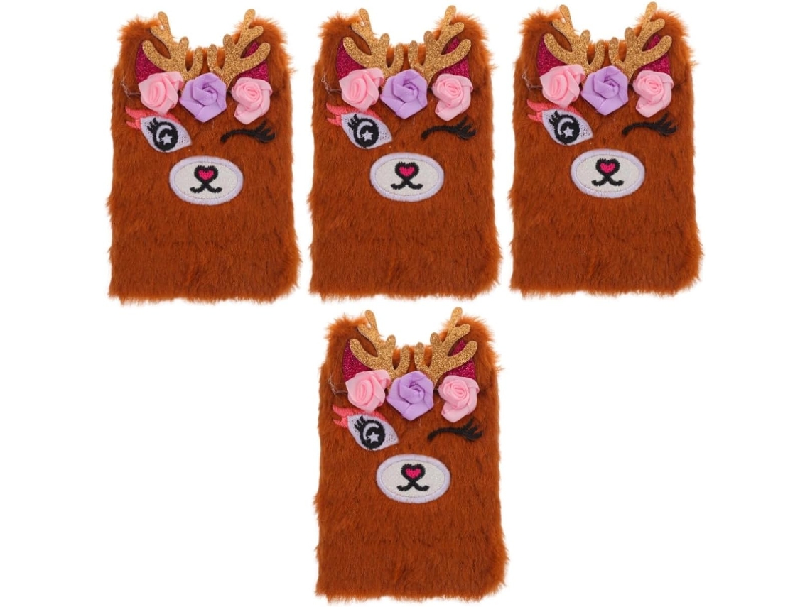 Juego De 4 Cuadernos De Peluche: Cuaderno Suave Y Mullido Para Niñas, Diario Precioso