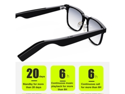 Gafas De Música Tws Black-kx31 Con Bluetooth Y Auriculares Bluetooth Para Llamadas, Gafas De Audio Inteligentes Impermeables