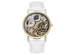 Reloj Zhoulianfa T159-a Coreano De Moda Informal Para Parejas, Con Correa De Cuero Blanco Y Movimiento De Cuarzo.