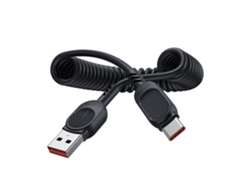 Cable USB-C Toocki 6A con resorte de TPU para Huawei y Xiaomi PD, cable retráctil de carga rápida USB-C para iPhone 15, cable de datos USB Vayotoy