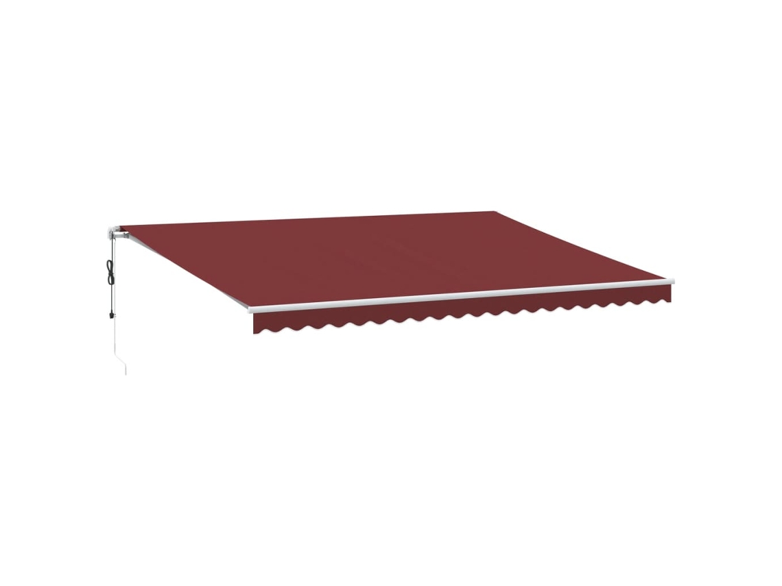 Maison Exclusive - Toldo Retráctil Automático Con Luces Led Burdeos 500x350 Cm