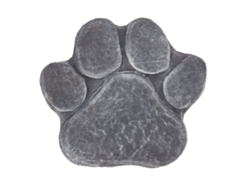 Piedra conmemorativa con huella de perro gris para jardín