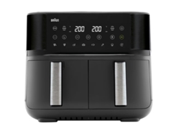 Freidora sin aceite BRAUN Air Fryer 2 en 1 TWINCOOK 3 TD3030IBK (Cajón doble - 8 L - Negro)