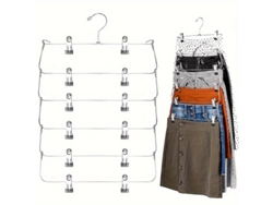 Cabide De Calças Dobráveis ​​de Aço Inoxidável De 6 Camadas Organizador De Roupas Multicamadas Que Economiza Espaço 