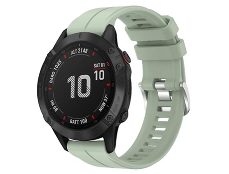 Correa para Garmin Fenix 6 Pro GPS 22 mm Correa de reloj de silicona de color sólido verde claro VENISYMLIS