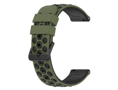 Correa de Silicona 22mm diseño bicolor para Garmin Forerunner 255/745 - verde militar/negro