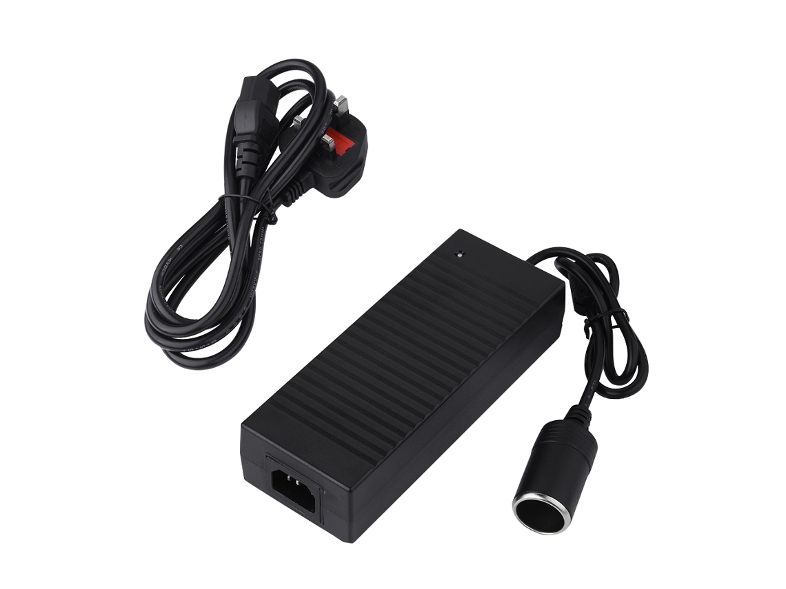 Adaptador De Corriente Para Encendedor De Cigarrillos (12v12a 140w, Enchufe Uk Entrada 100-240v)