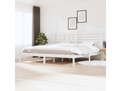 Estructura De Cama Sin Colchón Madera De Pino Blanco 200x200 Cm