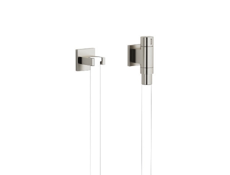 DORNBRACHT Performing WaterTube Kneipp Curva de conexión a la pared con válvula, con soporte para manguera, 27821979, Color: Mate platino