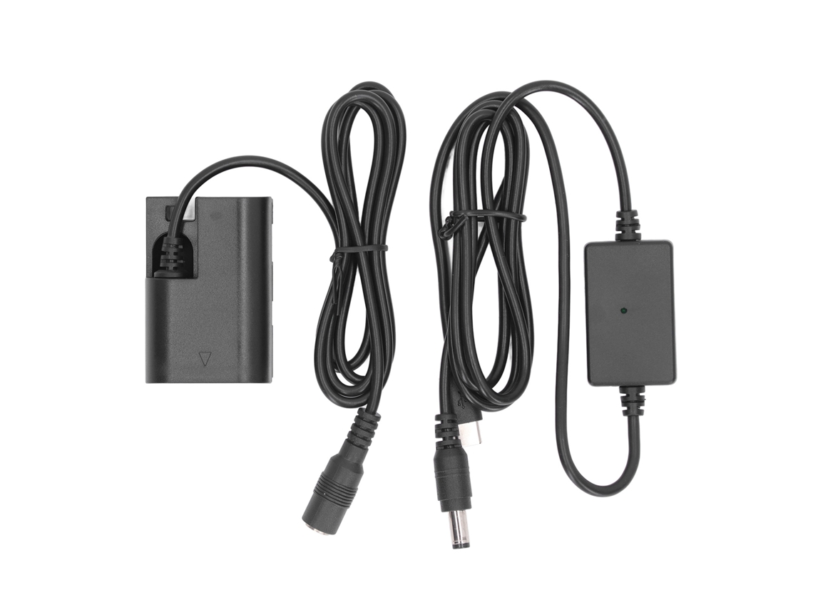 Adaptador de corriente continua Fake Battery LP E6N con conector USB-C para cámara digital