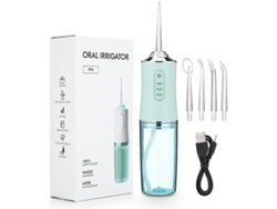 Irrigador Bucal Portátil Recargable Por Usb Con 4 Boquillas, 3 Modos, 220 Ml, Ipx7, Verde