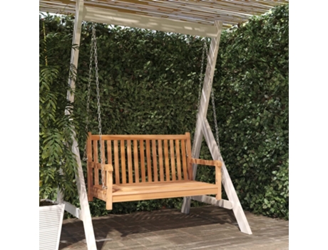 vidaXL Banco balancín de madera maciza de teca 114x60x64 cm