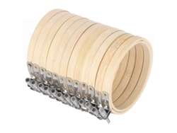 Bastidores De Bordado, 12 Unidades, Bastidores De Bambú Ajustables Para Punto De Cruz, Ideales Para Manualidades, Costura Y Bordado, Diámetro 9 Cm.