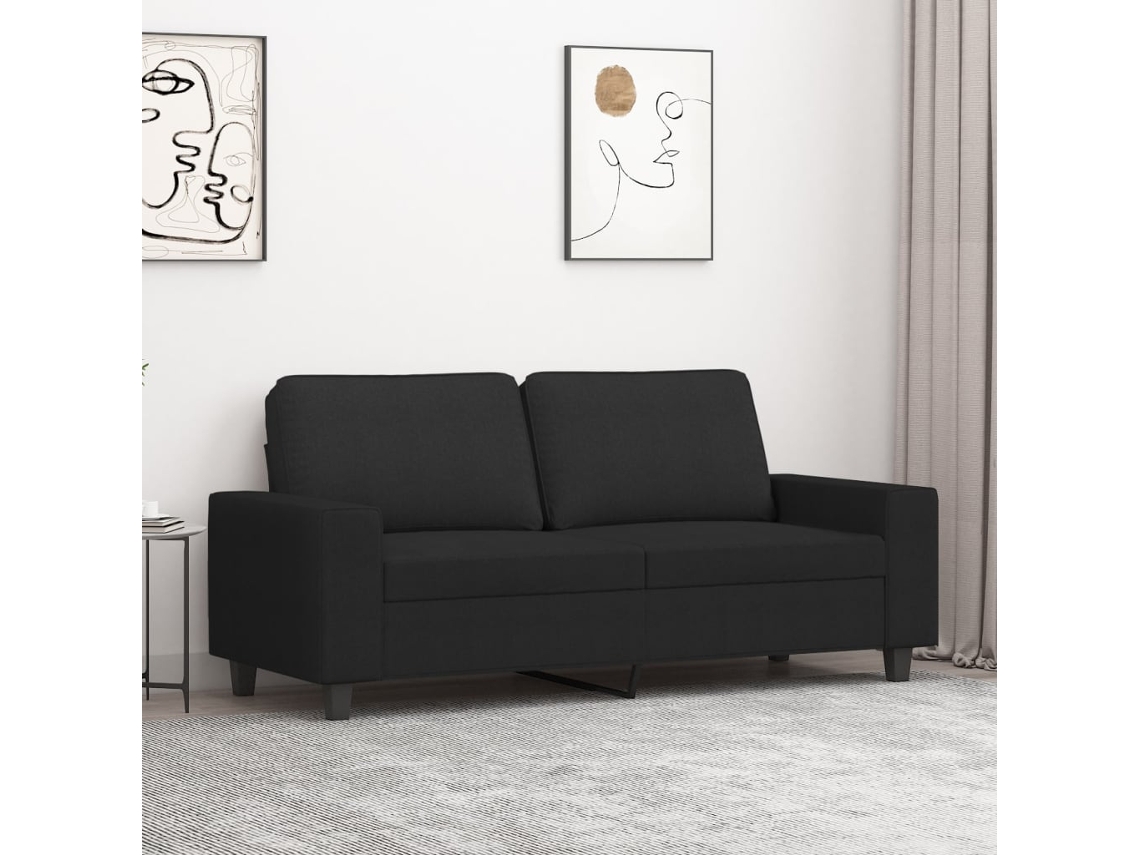 Sofá De 2 Plazas | Sofá De Salón | Sofá De Descanso De Tela Negro 140 Cm Wsd302688