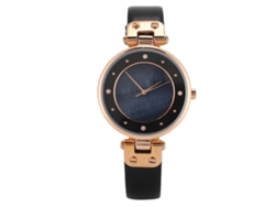 Reloj De Pulsera Casual De Moda Para Mujer Con Correa De Piel Sintética En Oro Rosa Y Azul.