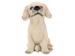 Baok - Figura de perro labrador amarillo, resina, sentado, 7,5 x 7,5 x 14 cm, adorno de mesa