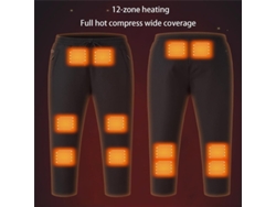 2xl Tengoo Hp-12 Calça Aquecida 12 Zonas Aquecimento 3 Ajustes Temperatura Casual Acolchoada Quente Inverno Eletricidade