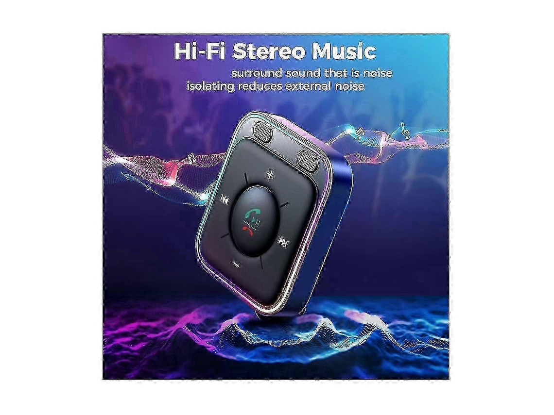 Adaptador Bluetooth 5.3 para coche con micrófonos duales mejorados, cancelación de ruido ENC y adaptador de audio auxiliar de 3,5 mm. Hengjian
