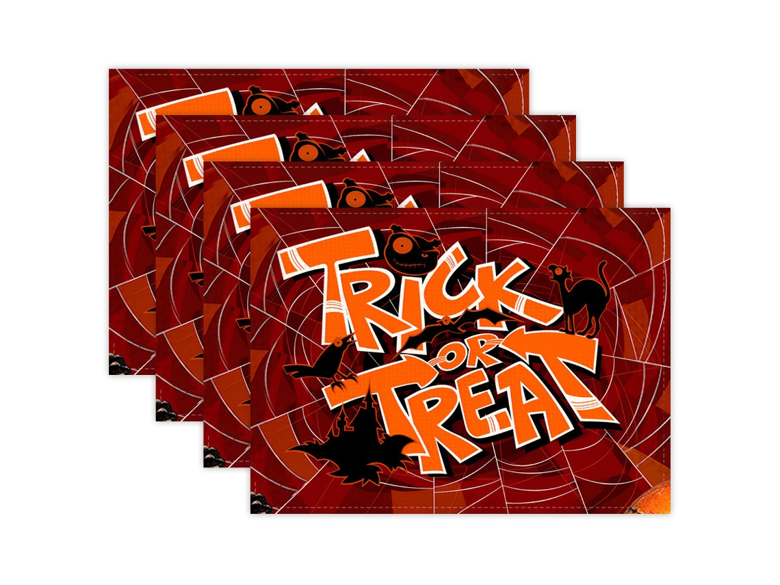 Sousplats de Halloween - Juego de 4 - 12x18 - Decoración de Calavera KOFIHETY