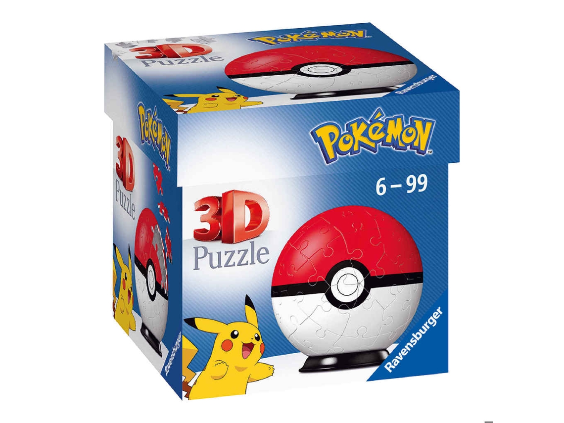 Puzzle 3D RAVENSBURGUER Pokémon Pokéball Classic (Edad Mínima: 6 Años - 55 Piezas)