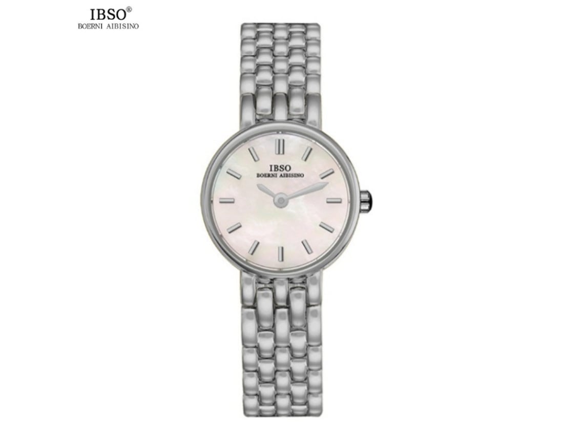 Relógio Feminino De Quartzo Com Mostrador Pequeno (branco), À Prova D'água, Dois Ponteiros E Mostrador Em Madrepérola.