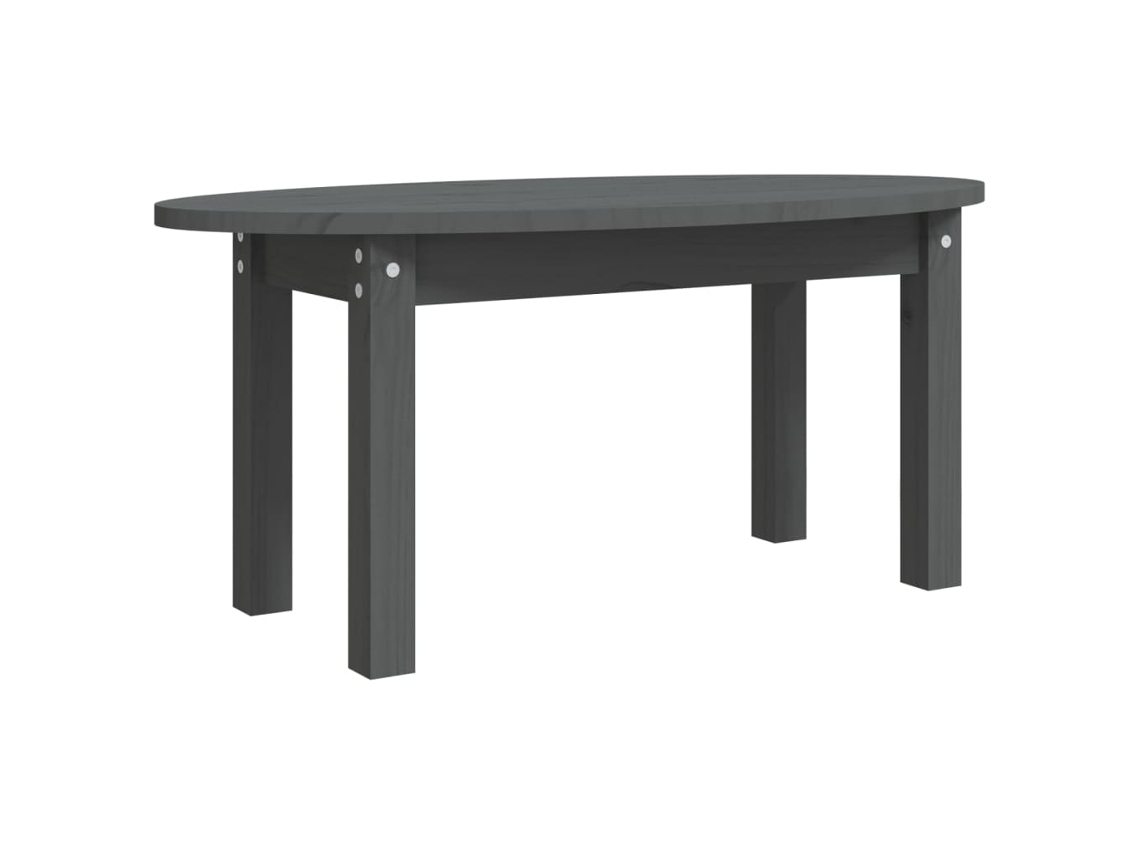 Maison Exclusive - Mesa De Centro De Madera Maciza De Pino Gris 80x40x35 Cm