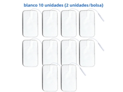 (10 Piezas Blancas, 5x9cm) Parches De Electrodos No Tejidos, 5x9cm, Con Conector De 2mm