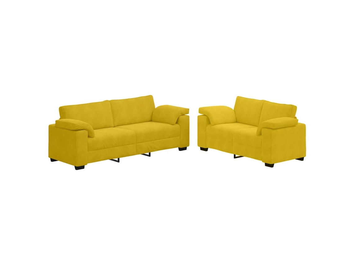 Maison Exclusive - Juego De Sofá De 2 Piezas Con Cojines De Terciopelo Amarillo