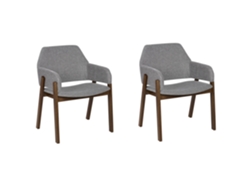 Conjunto de 2 cadeiras de jantar em estilo retro BELIANI Albion de Poliéster Cinzento 57x47x80