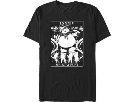 Camiseta Unisexo DEEPSTONE Mr. Stay Puft Tarot Card Ghostbusters Negro (M)