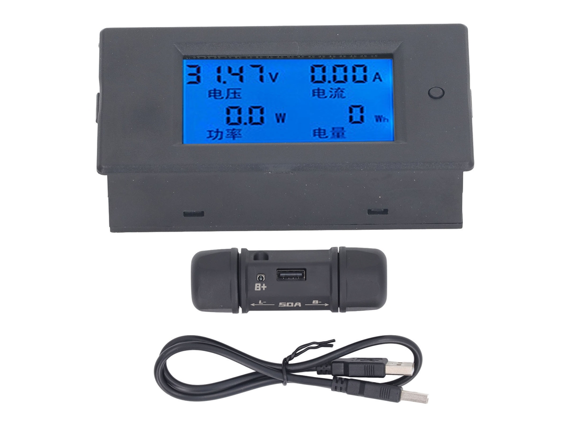Monitor De Batería De 6,5-100 V Y 0-50 A Con Pantalla Digital, Capacidad, Voltaje Y Corriente Para Vehículos Eléctricos, Cable De 3 Metros.