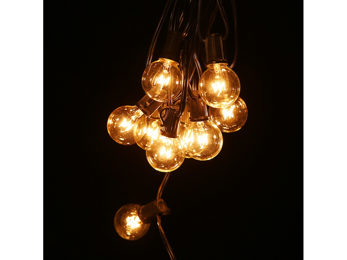 Guirnalda De Luces G40 E12, 25 Unidades, Blanco Cálido, 220v, 7,62m, Jardín, Navidad, Fiesta, Boda
