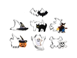 Juego de cortadores de galletas de Halloween festivos, cortador de acero inoxidable, fácil de usar, limpiar y antideslizante Kofihety
