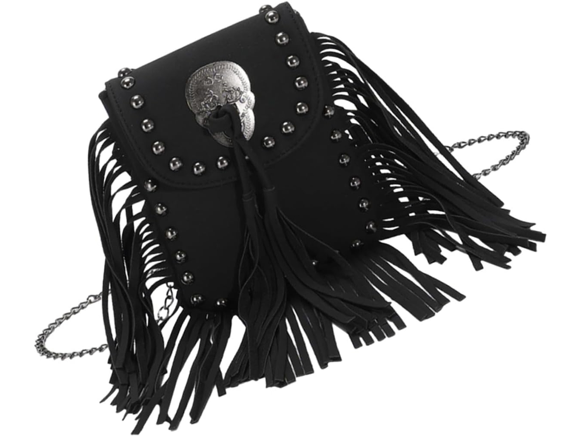 Bolso De Hombro De Mujer Con Cadena Y Flecos: Práctico Para El Uso Diario, Las Compras Y Los Viajes.