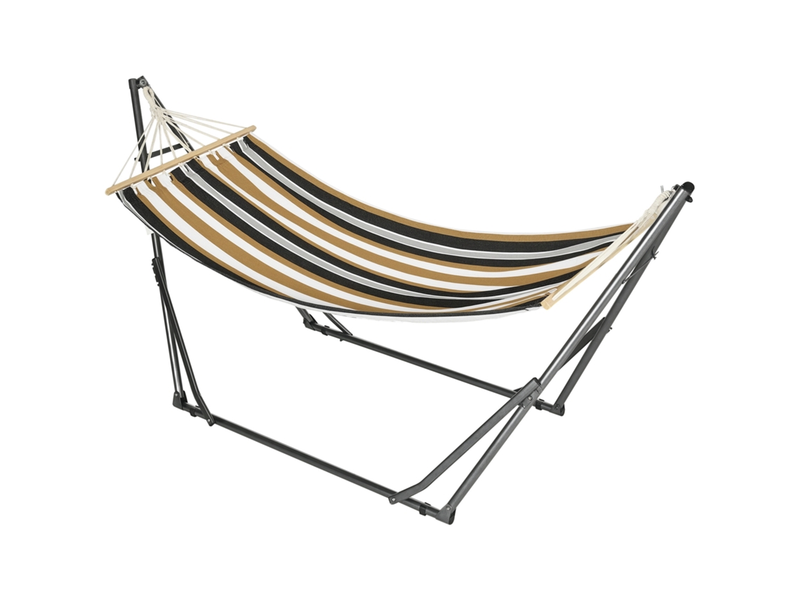 VPMKP - Hamaca plegable Outsunny con soporte metálico, 1 persona, carga hasta 120 kg